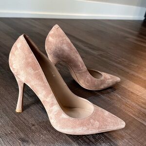 Chic beige Tan Suede Leather  Heels